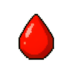 Status-Blutung Rot Fall — 256×256 Pixel-Art-Sprite