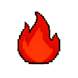Llama de estado rojo — sprite pixel art 256×256