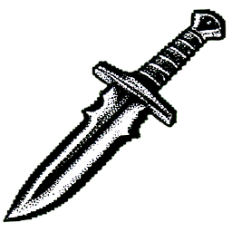 Steel Sword (1-Bit) - 256x256 pixel art sprite