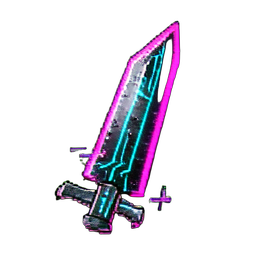 Steel Sword (Cyberpunk) - 256x256 pixel art sprite