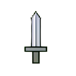 Espada de aço (Baixa resolução) — sprite pixel art 256×256
