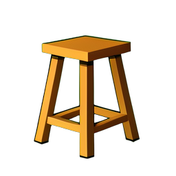 Escalier/Tabouret — sprite pixel art 256×256