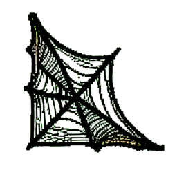 Coin toile d'araignée collante — sprite pixel art 256×256