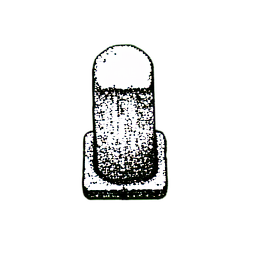 Stone Block (1-Bit) - 256x256 pixel art sprite