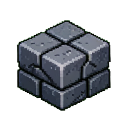 Stone Block - 256x256 pixel art sprite
