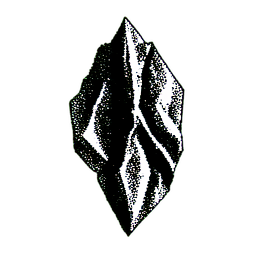 Geschwungener Stein (1-Bit) — 256×256 Pixel-Art-Sprite