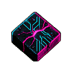 Pedra esculpida (Cyberpunk) — sprite pixel art 256×256