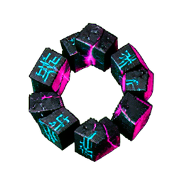 Círculo de pedra (Cyberpunk) — sprite pixel art 256×256