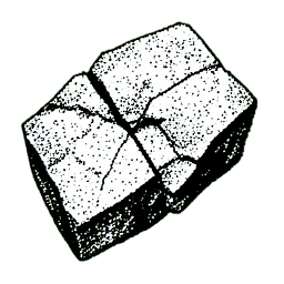 돌 균열 (1비트) — 256×256 픽셀 아트 스프라이트