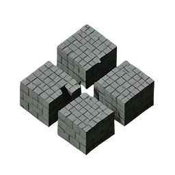 Stone Cracked (Voxel) - 256x256 pixel art sprite