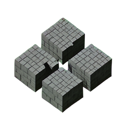 돌 균열 (Voxel) — 256×256 픽셀 아트 스프라이트