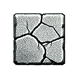 Steinboden (1-Bit) — 256×256 Pixel-Art-Sprite