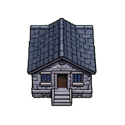 Stone House (16-Bit) - 256x256 pixel art sprite