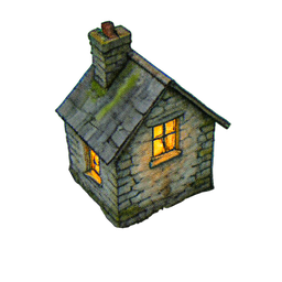 Stone House (Atmospheric) - 256x256 pixel art sprite