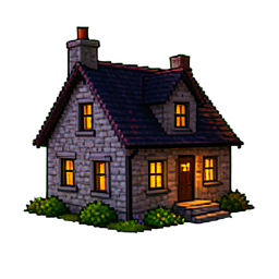 Stone House - 256x256 pixel art sprite