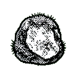 Pierre moussue (1-Bit) — sprite pixel art 256×256