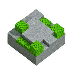 Stone Mossy (Voxel) - 256x256 pixel art sprite