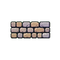 Sección de Pared de Piedra — sprite pixel art 256×256