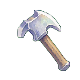 Stein-Kriegshammer — 256×256 Pixel-Art-Sprite