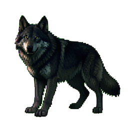 Monture de Loup de Tempête — sprite pixel art 256×256