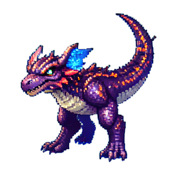 Storm Dragon Hatchling — 256×256 pixel art sprite