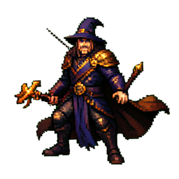 Storm Mage - 256x256 pixel art sprite