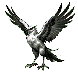 Pájaro Fénix de la tormenta — sprite pixel art 256×256