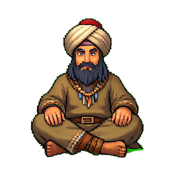 Geschichtenerzähler Beinverkreuzung — 256×256 Pixel-Art-Sprite