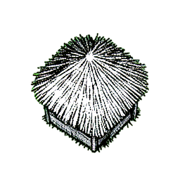 Cabaña de Paja (1-bit) — sprite pixel art 256×256
