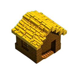 Cabaña de paja (Voxel) — sprite pixel art 256×256