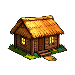 Straw Hut - 256x256 pixel art sprite