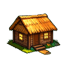 稻草小屋 — 256×256 像素游戏素材