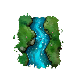 溪流 (氛围感) — 256×256 像素游戏素材