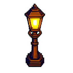 Lampada de rue (16-Bit) — sprite pixel art 256×256