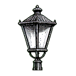 Street Lamp (1-Bit) - 256x256 pixel art sprite