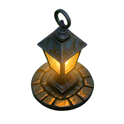 Street Lamp (HD-2D) - 256x256 pixel art sprite