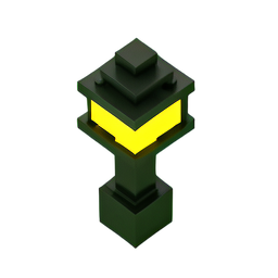 Street Lamp (Voxel) - 256x256 pixel art sprite
