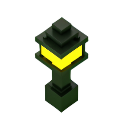 Lampada de rue (Voxel) — sprite pixel art 256×256