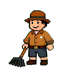 Balayeur de rue — sprite pixel art 256×256