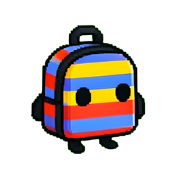 Mochila a rayas — sprite pixel art 256×256