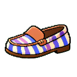 Mocasines a rayas — sprite pixel art 256×256