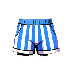 Shorts listrados — sprite pixel art 256×256