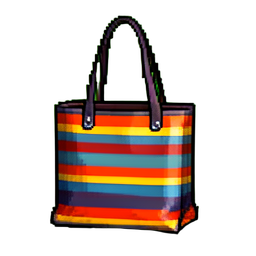 Tote bag listrada — sprite pixel art 256×256