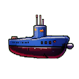 Sous-marin mini — sprite pixel art 256×256