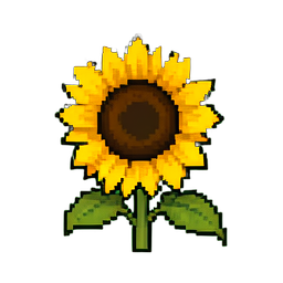 Girassol — sprite pixel art 256×256