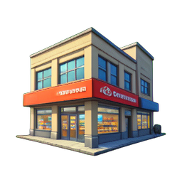Supermarché — sprite pixel art 256×256