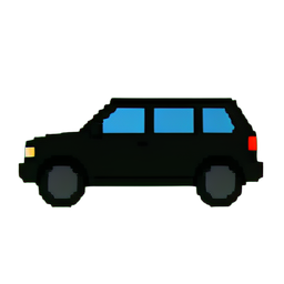 SUV Schwarz — 256×256 Pixel-Art-Sprite