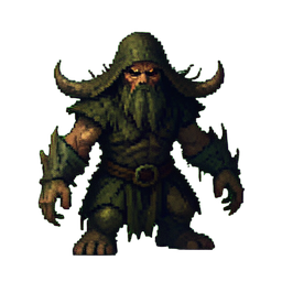 Sumpf-Hexe — 256×256 Pixel-Art-Sprite
