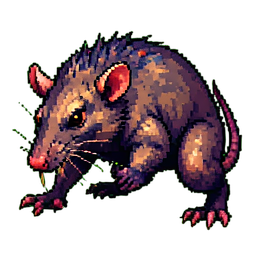 Essaim de rats — sprite pixel art 256×256