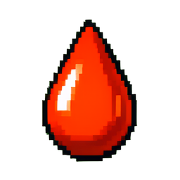 Goutte de sueur — sprite pixel art 256×256